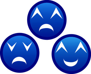 blue emoticon expresion vector design