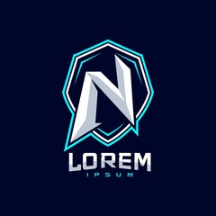 Letter N Gaming Sport Team Logo Design