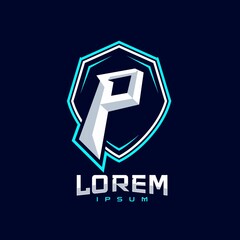 Letter P Gaming Sport Team Logo Design