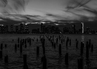 Fototapeta na wymiar Jersey City at night