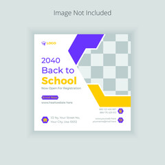 School admission social media banner post design for education