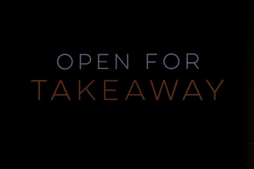 Open for Takeaway sign on black