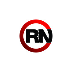 Letter RN circle logo design vector
