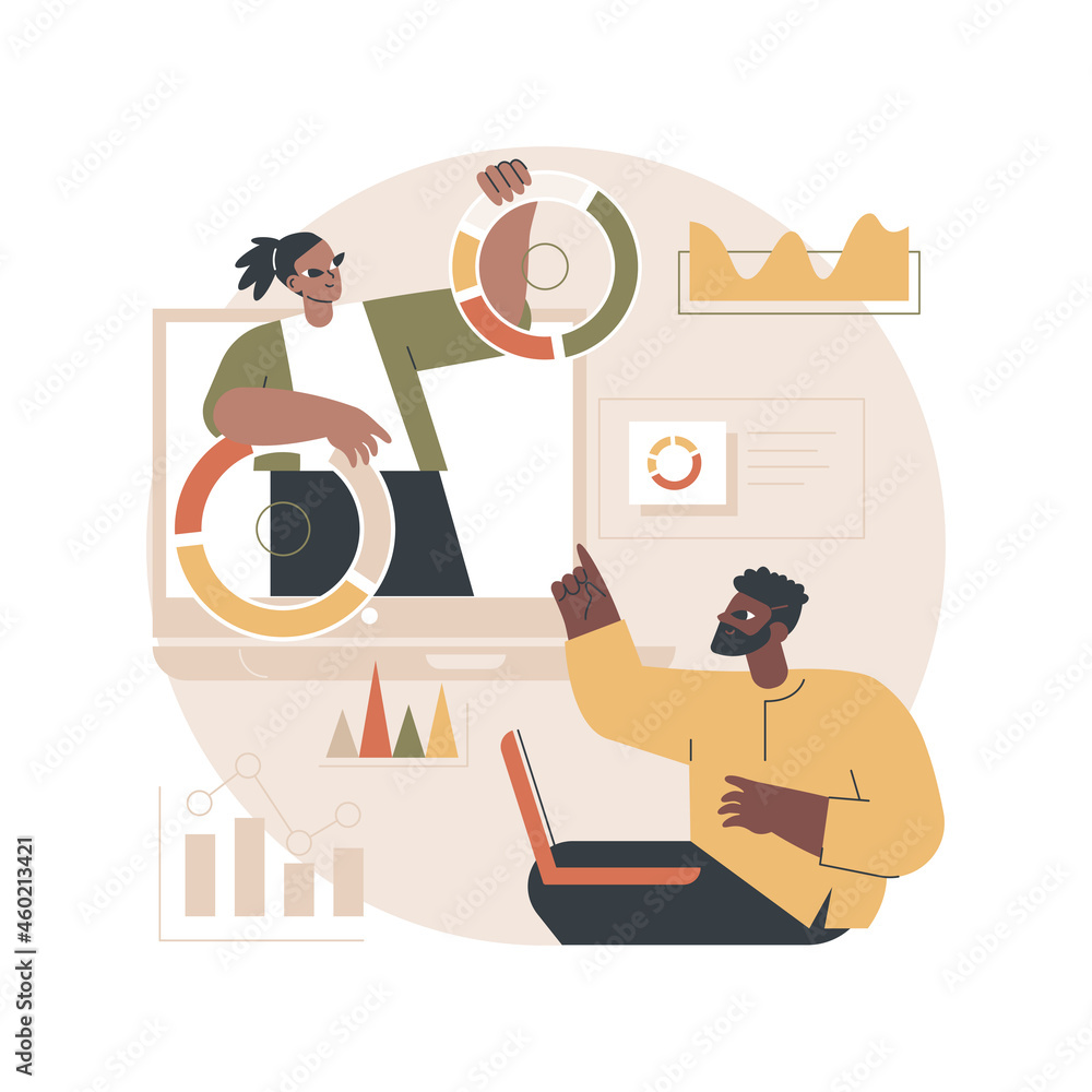 Poster innovation management software abstract concept vector illustration. idea management, brainstorming 