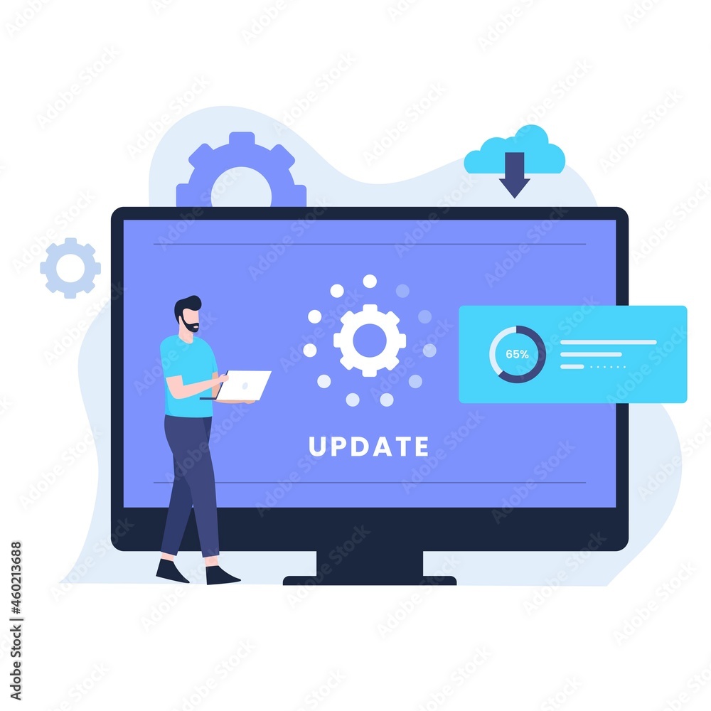 Canvas Prints system software update illustration design concept. illustration for websites, landing pages, mobile