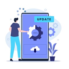 System update improvement illustration design concept. Illustration for websites, landing pages, mobile applications, posters and banners