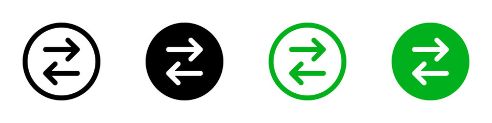 Conjunto de icono de flecha de cambio. Doble flecha. Ilustración vectorial