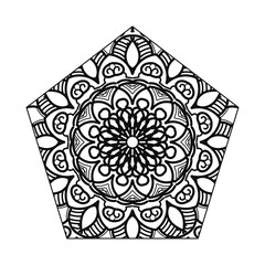Indian Ornament black white card with mandala