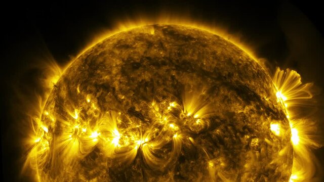 The sun surface. Digital enhancement. Elements of this image furnished by NASA