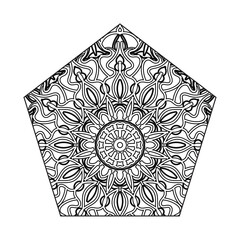 Indian Ornament black white card with mandala