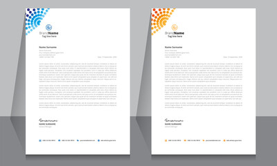 Creative letterhead format template, business style letterhead design template. Company letterhead template designs. Letterhead, flyer template.