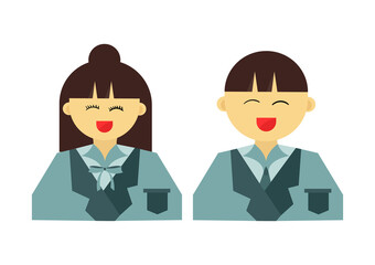 illustration of a boy and a girl wearing school uniforms with modern uniform design