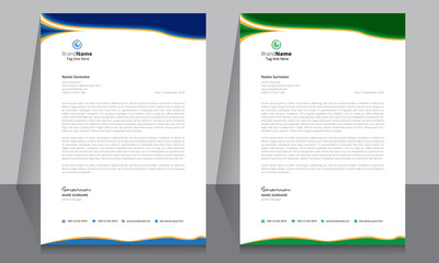Creative letterhead format template, business style letterhead design template. Company letterhead template designs. Letterhead, flyer template.