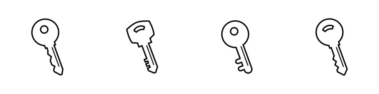 Conjunto de icono de llave. Concepto de seguridad. Ilustraci&oacute;n vectorial, estilo l&iacute;nea negro