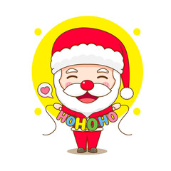 Cute santa claus Chibi cartoon character illustration