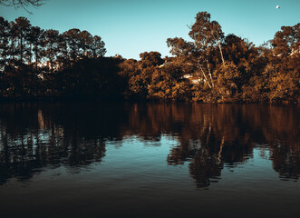 sunset over the lake