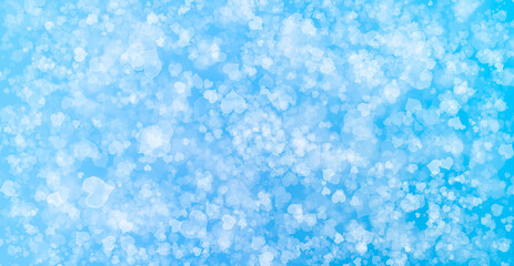  Abstract bokeh background in blue colour of heart theme.