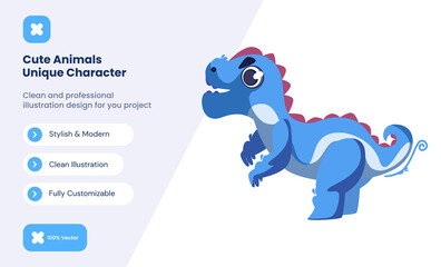 cute dinosaur icon illustration. animal love icon concept