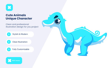 cute dinosaur icon illustration. animal love icon concept