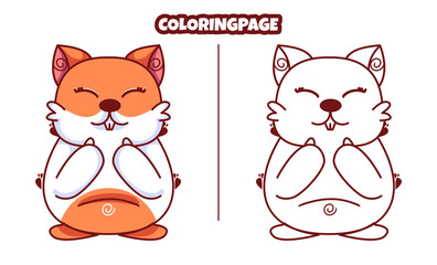 cute hamster with coloring pages