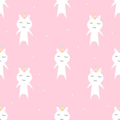 Unicorn cute seamless pattern.Background pink.vector illustration.