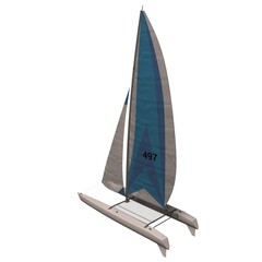 Catamaran isolated on white background 3d illustration