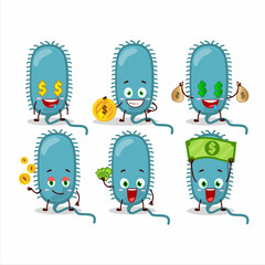 Minacovirus cartoon character with cute emoticon bring money