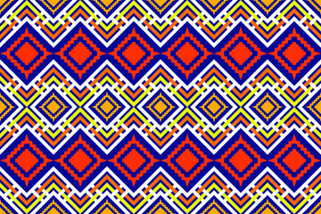 Abstract geometric ethnic patterns. Color vector. Traditional Thai style. Design for background, wallpaper, fabric, textile.