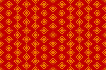 Abstract geometric ethnic patterns. RedYellow vector. Traditional Thai style. Design for background, wallpaper, fabric, textile.