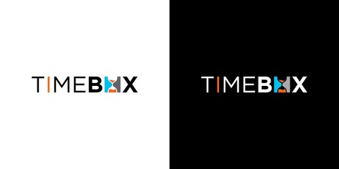 Modern and unique time box logo design