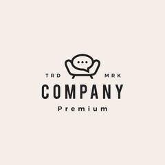 furniture talk hipster vintage logo vector icon illustration