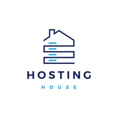 house home hosting server cloud data storage logo vector icon illustration