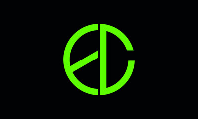 Alphabet ec OR ce monogram abstract emblem vector logo template