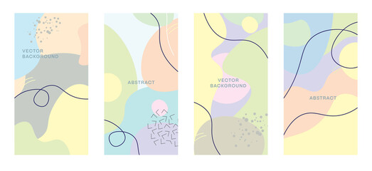 Vector Set of Abstract Background Vertical Stories Social Media Flyer
