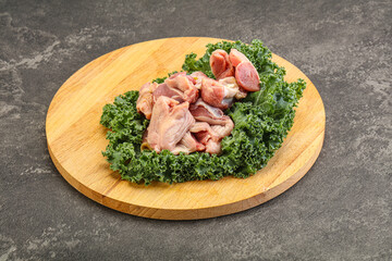 Raw chicken stomach for cooking