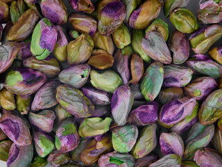 Raw Organic Pistachio Nuts Background