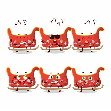 An image of reindeer sleigh dancer cartoon character enjoying the music