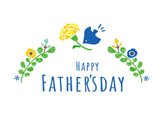 かわいい父の日のFather'sDay（ Blue）6月／手描きイラスト素材