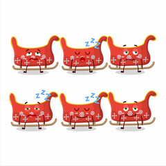 Cartoon character of reindeer sleigh with sleepy expression