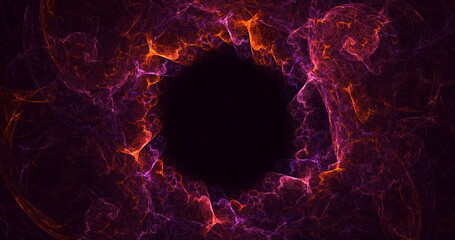 3D rendering abstract red fractal light background