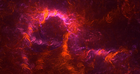 3D rendering abstract multicolor fractal light background