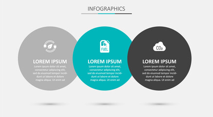 Set Bio fuel canister, Electric saving plug in leaf and CO2 emissions cloud. Business infographic template. Vector