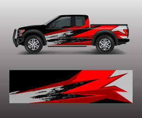 wrap graphic design vector for off road truck. Abstract sporty and adventure racing background. Full vector eps 10