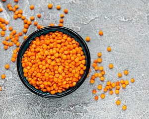 Organic healthy red lentils