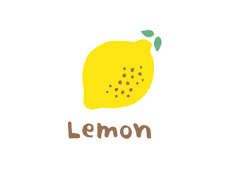 かわいいレモンと文字／手書き文字イラスト