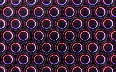 dark gradient circle neon light 3d rendering abstract geometry pattern background