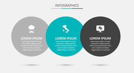 Set Map of Italy, Italian cook and Flag. Business infographic template. Vector