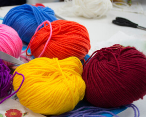 multicolored yarn