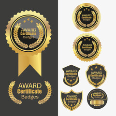 anniversary golden label _ certificate badge