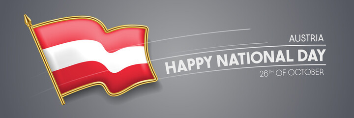Austria national day vector banner, greeting card.